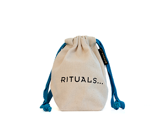 Tiny Miracles pouch Naturel (natural, no design, strings blue)