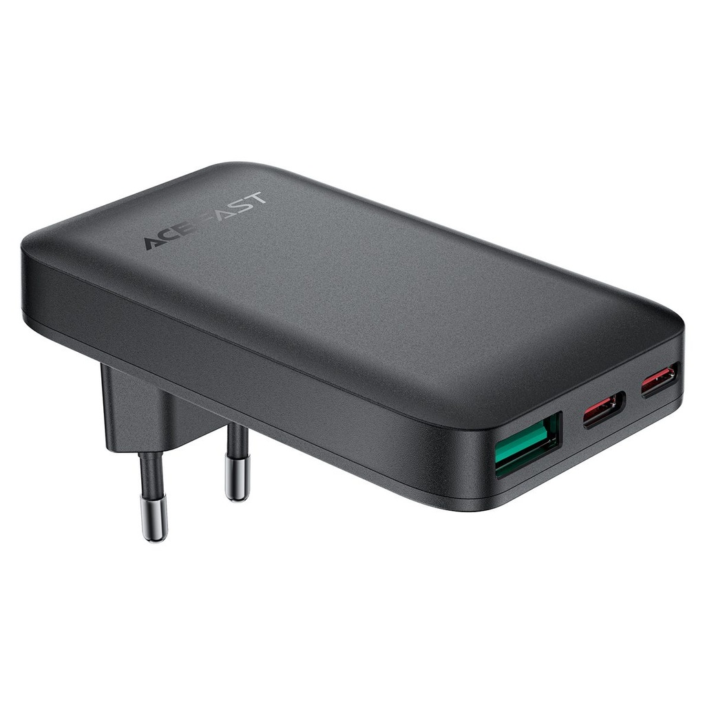 Acefast A100 65W GaN 2 USB-C+ USB-A Charger Ultra Slim - Black