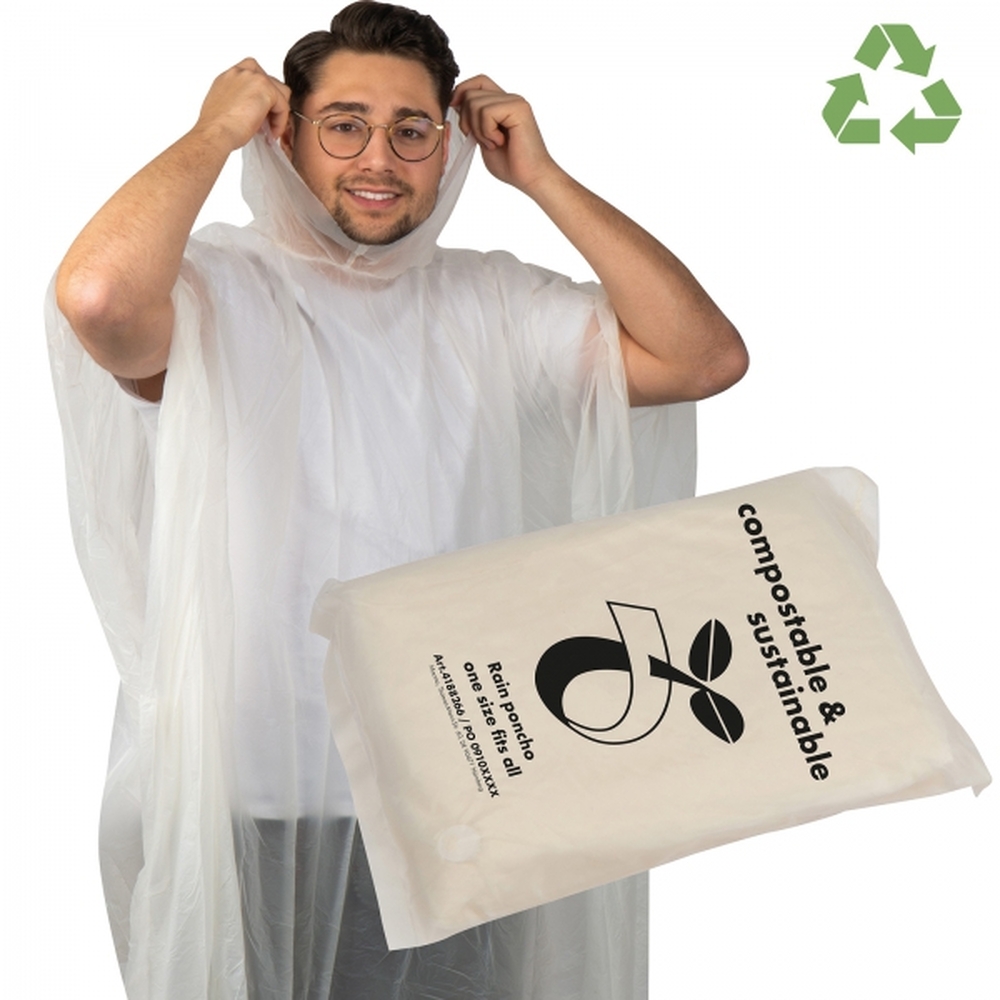 Biodegradable rain poncho DAVIDE