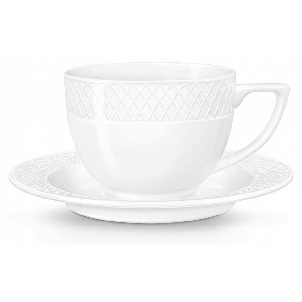 Cappuccino cup and saucer 170 ml white porcelain WL-880101402/AB