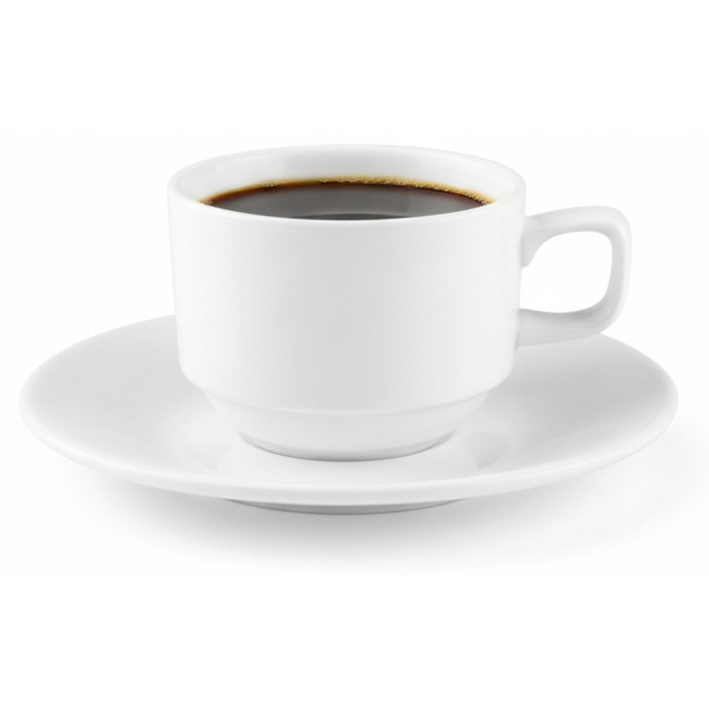 Mug 140 ml and saucer for coffee white porcelain WL-993039/AB