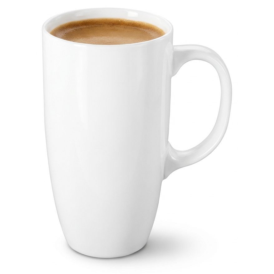 Mug for coffee and tea 630 ml white porcelain