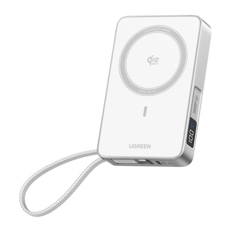 UGREEN PB773 Qi2 25W Magnetic Power Bank 10000mAh - White