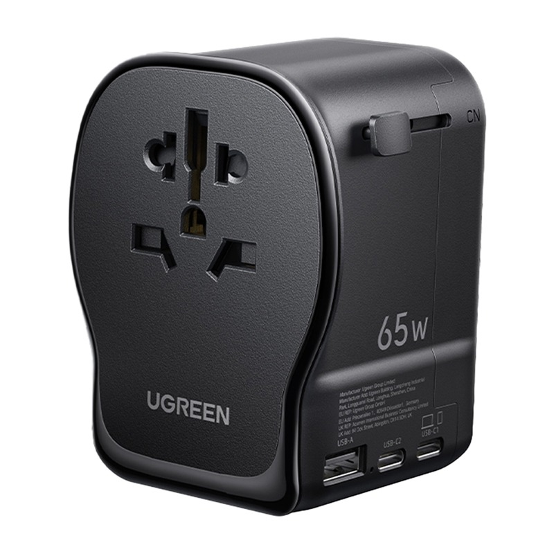 UGREEN S550 Universal Travel Adapter 65W GaN Charger - Black