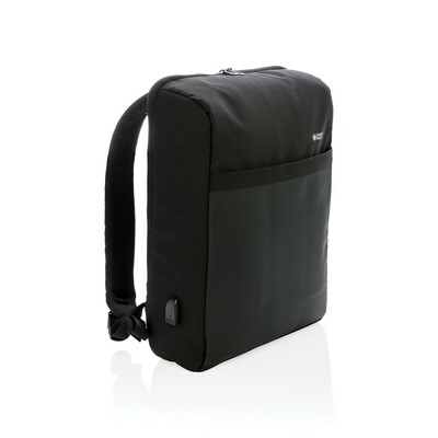 Swiss Peak 15" anti-theft RFID & USB backpack PVC free, blac