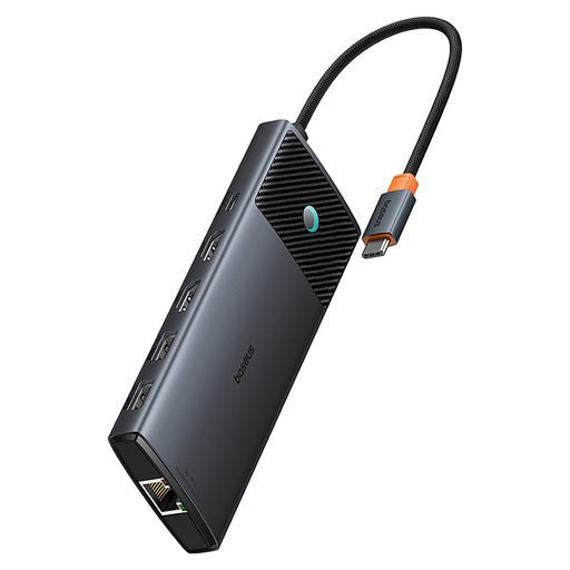 Baseus Metal Gleam II 10in1 HDMI USB-A USB-C RJ45 SD/TF Hub - Gray