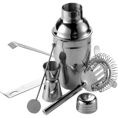 Cocktail set, shaker, ice tongs, spoon