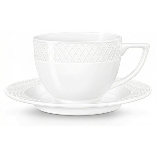 [WL-880101402/AB] Cappuccino cup and saucer 170 ml white porcelain WL-880101402/AB