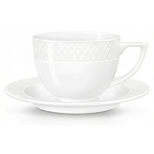 [WL-880101404/AB] Tea cup and saucer 240 ml white porcelain WL-880101404/AB