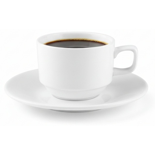 [WL-993039/AB] Mug 140 ml and saucer for coffee white porcelain