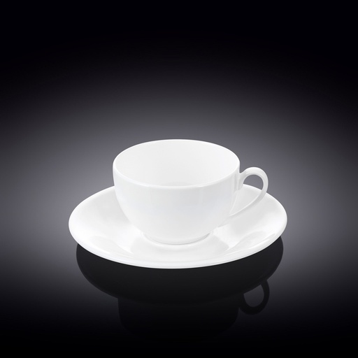 [WL-993187/AB] Cup 80 ml and saucer for coffee white porcelain