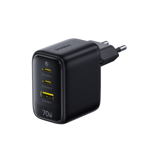 Baseus EnerFill FE22 70W Wall Charger 2 x USB-C + USB-A - Black
