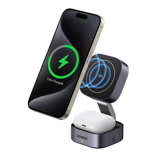 UGREEN W702 2-in-1 Qi2 15W Magnetic Charging Stand - Grey